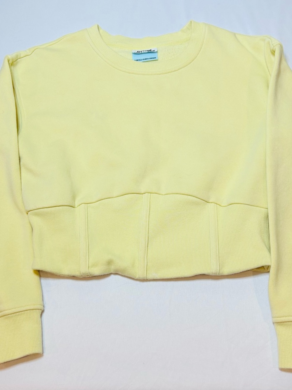 Future Collective Gabriella Karefa-Johnson Yellow Cropped Sweatshirt Size S - Picture 2 of 4